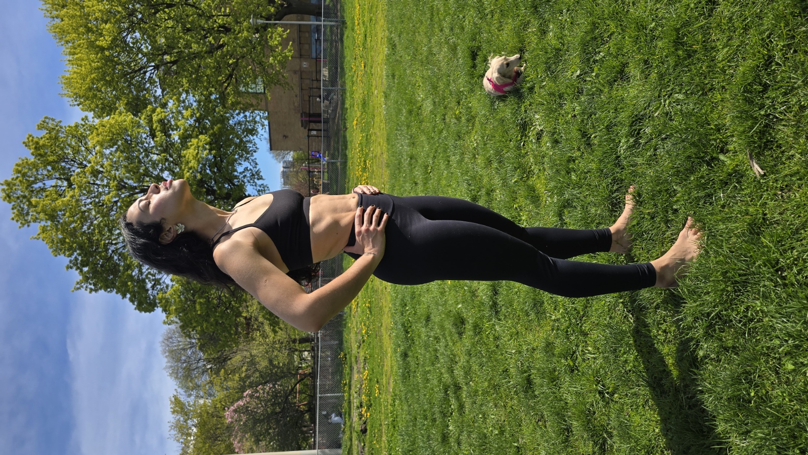Marianna em treino ao ar livre