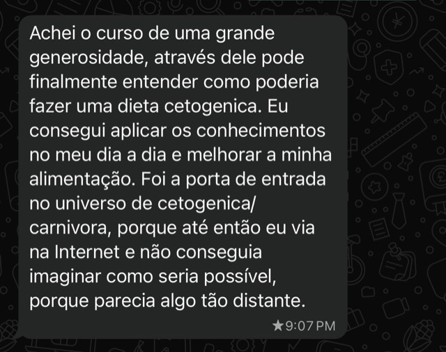 Depoimento de aluna sobre o curso: porta de entrada no universo da cetogênica